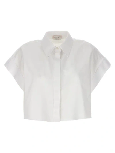 Alexander Mcqueen Cropped Shirt In White