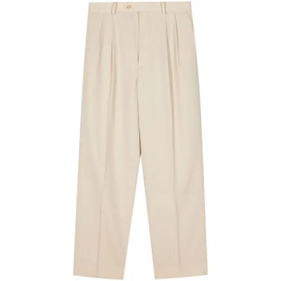 Auralee Wool Straight-leg Trousers In Neutrals