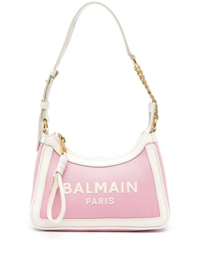 Balmain B-army Shoulder Bag In Pink & Purple