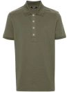 Balmain Jacquard Patterned Cotton Blend Polo Shirt In Green
