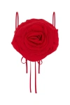 Blumarine Floral-appliqué Cropped Top In Red