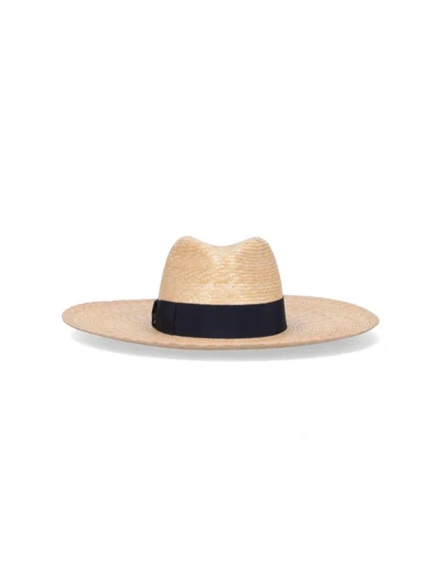 Borsalino Sophie Woven Straw Hat In Beige