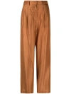 Forte Forte Elasticated Wide-leg Trousers In Brown