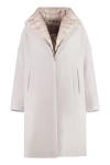 Herno Beige Long Casual Jacket In Pink