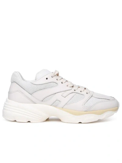 HOGAN HOGAN CREAM LEATHER SNEAKERS