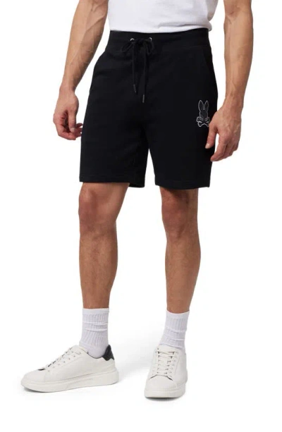 Psycho Bunny Lenox Embroidered Sweat Shorts In Black