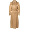 Max Mara Long Coat With Belted Waist And Notched Lapels In Neutrals