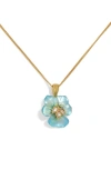 Alexis Bittar Pansy Pendant Necklace, 16-18 In Blue/gold