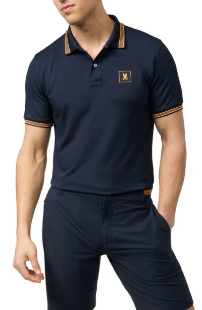 Psycho Bunny Tarrytown Sport Tipped Piqué Knit Polo In Navy