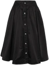Moschino Black Jewel Button Nylon Blend Skirt In Black