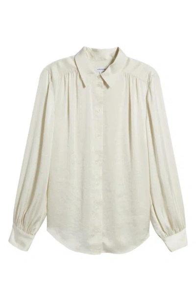Nordstrom Textured Shirred Button-up Shirt In Ivory Pristine