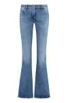 Off-white Flared Cropped Denim Jeans In Denim
