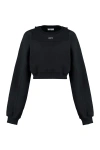 Off-white Cotton Sweatshirt With Frontal Logo In Black