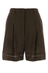 Philosophy Di Lorenzo Serafini Chocolate Wool Blend Shorts In Brown