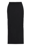 Pinko High-waisted Stretch-jersey Midi Pencil Skirt In Black