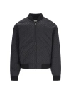 Random Identities Quilted Jacket With Ribbed Cuffs And Hem In Black