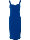 Victoria Beckham Sleeveless Fitted Dress In Blue