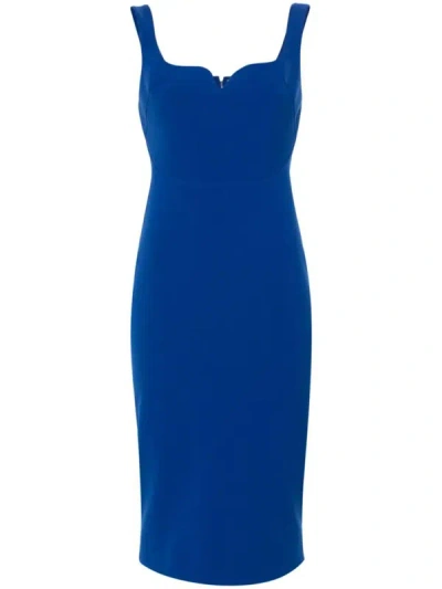 Victoria Beckham Sleeveless Fitted Dress Clothing In Blue