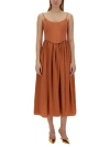 Zimmermann Brown Paneled Midi Dress In Pink