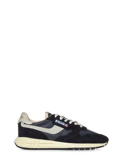 Autry Reelwind Low Top Nylon And Suede Sneakers In Nero