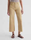 Ag Hattie Raw Hem High Waist Crop Barrel Jeans In Yellow