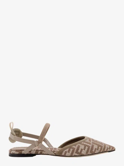 Fendi Colibrì Lite Ballerina Shoes In Beige