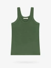 Lemaire Ribbed Cotton Top In Green