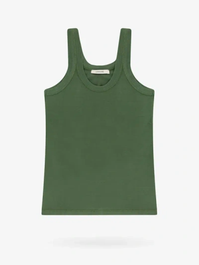 Lemaire Ribbed Cotton Top In Green