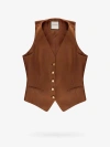 Tagliatore Linen Vest In Brown