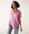 Michael Stars Gigi Gauze Popover Top In Smoothie