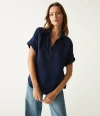 Michael Stars Gigi Gauze Popover Top In Nocturnal