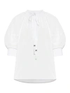 Max Mara Cotton Shirt With Balloon Sleeves In White
