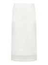 Sportmax Aceti Double Layer Midi Skirt In White