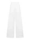 Sportmax White High-waist Wide Leg Trousers In Cotton Woman In White