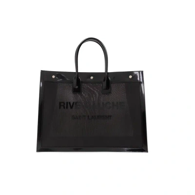 Saint Laurent Rive Gauche Leather Tote Bag In Black