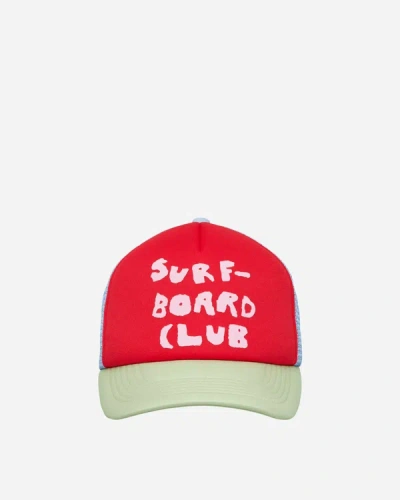Stockholm Surfboard Club Pete Logo Trucker Hat In Red