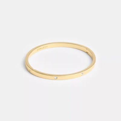 Coach Outlet Stone Hinged Bangle In Gold