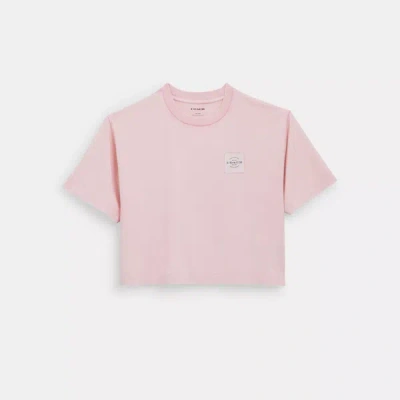 Coach Outlet Garment Dye Cropped T-shirt In Dusty Pink