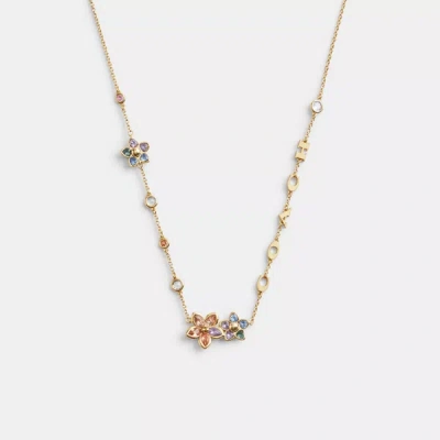 Coach Outlet Wildflower Stone Necklace In Yellow