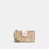 Coach Outlet Phone Wallet In Signature Canvas With Floral Print In Multi