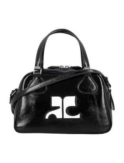 Courrèges Reedition Naplack Bowling Bag In Black