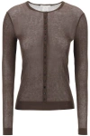 Lemaire Seamless Viscose Blend Ribbed Top In Brown