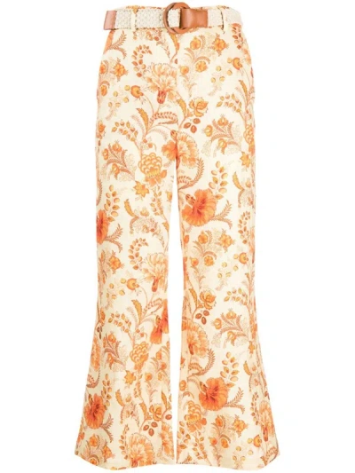 ZIMMERMANN ZIMMERMANN JUNIE FLORAL CROPPED TROUSERS