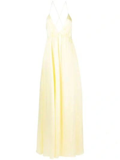 Zimmermann Sensory Gathered Silk Maxi Dress In Yellow