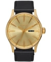 NIXON MEN'S SENTRY LEATHER STRAP WATCH 42MM A105