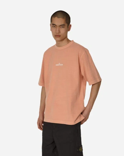 Stone Island Cotton Compass Logo T-shirt In Pink