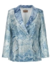 Le Twins Light Blue Single-breasted Blazer In Blue