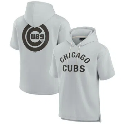 Fanatics Signature Unisex  Gray Chicago Cubs Elements Super Soft Fleece Short Sleeve Hoodie