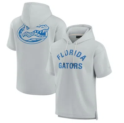 Fanatics Signature Unisex  Gray Florida Gators Elements Super Soft Fleece Short Sleeve Pullover Hoodi