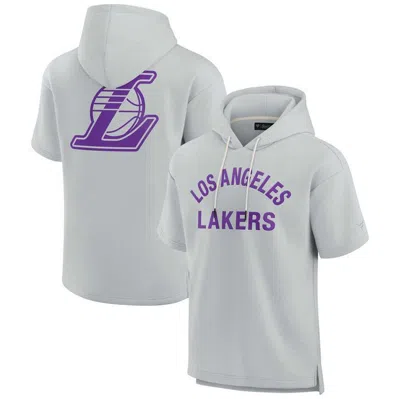 Fanatics Signature Unisex  Grey Los Angeles Lakers Elements Super Soft Fleece Short Sleeve Pullover H